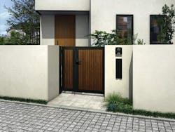 ルシアス門扉　W07型　片開き　柱仕様（扉：複合カラー）０８・１４